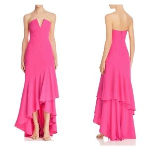 JILL Jill Stuart Ruffled Hi-Low Evening Dress